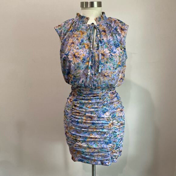 LAUNDRY BY SHELLI SEGAL V-Neck Collared Floral Mini Dress Size 6 - Picture 5 of 16